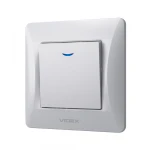 VIDEX BINERA Вимикач 1кл з підсвічуванням срібний шовк (VF-BNSW1L-SS) (20/120) - Зображення 3