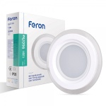 Світлодіодна панель Feron AL2110 12W 960Lm 5000K круглий вбудований 160*40mm (4354)