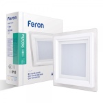 Світлодіодний світильник Feron AL2111 12W 960Lm 5000K (4000К) квадратний вбудований 160*160*40mm (4356)