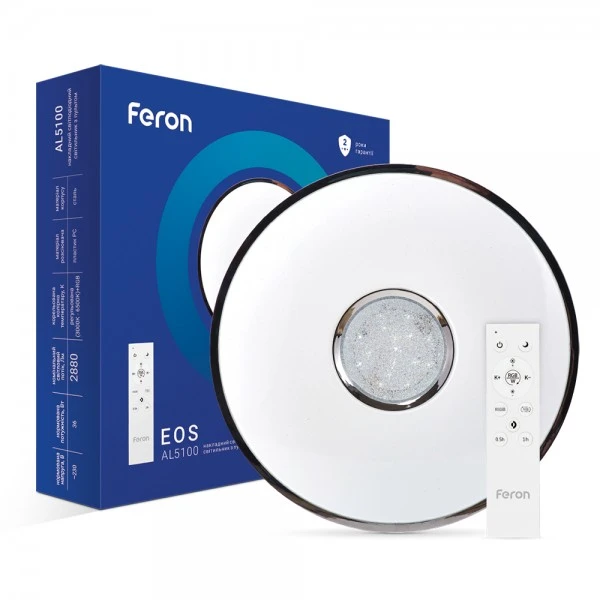 Світлодіодний світильник Feron AL5100 36W коло, RGB 2880Lm 2700K-6400K 400*80mm (6733)