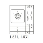 Перемикач пакетний типу ПКП Е9 40А/1.831 (1-0-2 1 полюс) - Зображення 5