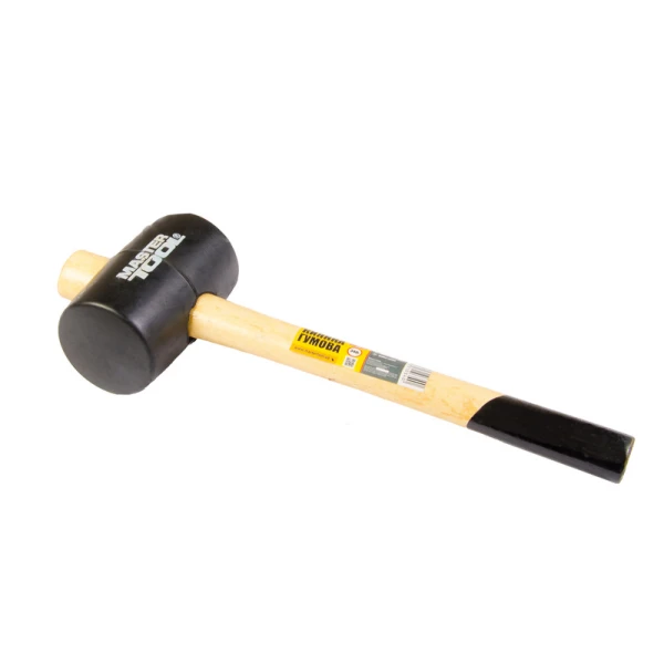 Киянка резинова MASTERTOOL 55 мм 340 г ручка з дерева чорна 02-0301