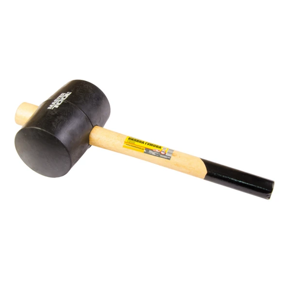 Киянка резинова MASTERTOOL 100 мм 1200 г ручка з дерева чорна 02-0305