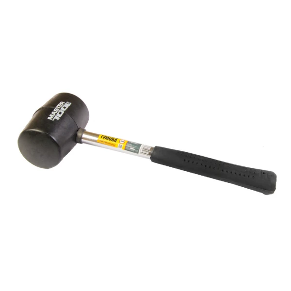 Киянка резинова MASTERTOOL 60 мм 450 г металева рукоятка чорна 02-1302