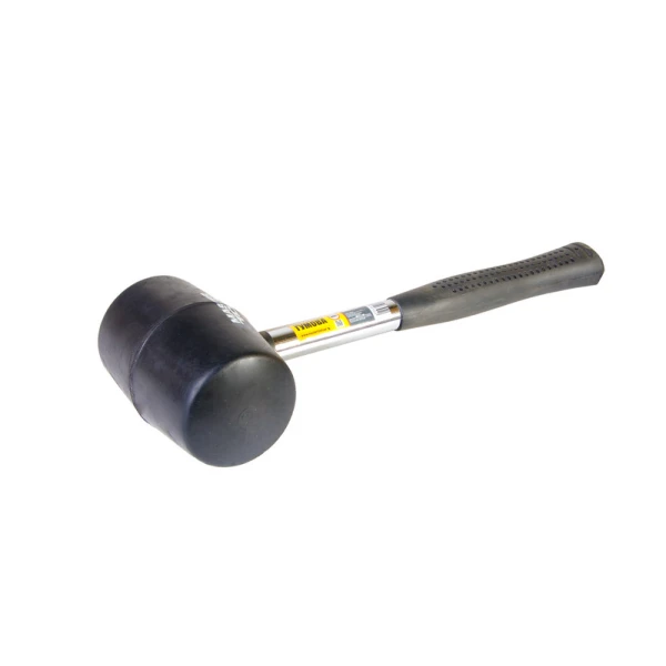 Киянка резинова MASTERTOOL 80 мм 900 г металева рукоятка чорна 02-1304