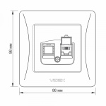 VIDEX BINERA Розетка CAT3 одинарна телефонна срібний шовк (VF-BNSK1TF3-SS) (20/120) - Зображення 5
