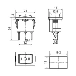 KCD1-2-101N GR/B 220V Перемикач 1 кл. зелений з підсвічуванням - Зображення 4