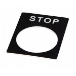 Табличка маркувальна STOP чорна для кнопок XB2