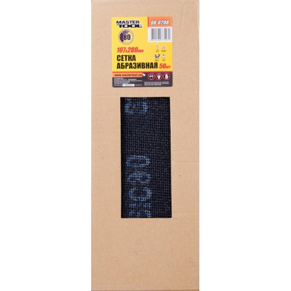 Сітка абразивна MASTERTOOL зерно 80 107х280 мм 08-0208