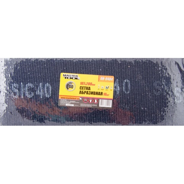 Сітка абразивна MASTERTOOL зерно 40 107х280 мм 10 шт 08-0404