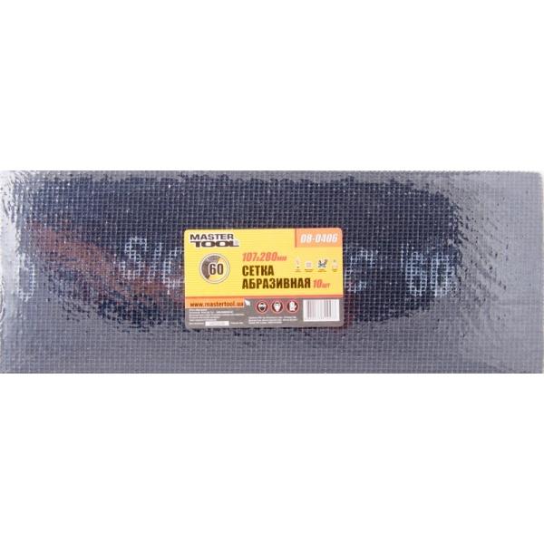 Сітка абразивна MASTERTOOL зерно 60 107х280 мм 10 шт 08-0406