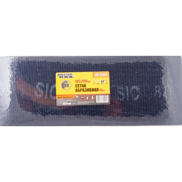 Сітка абразивна MASTERTOOL зерно 80 107х280 мм 10 шт 08-0408