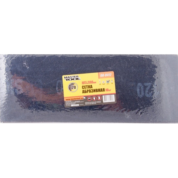 Сітка абразивна MASTERTOOL зерно 120 107х280 мм 10 шт 08-0412