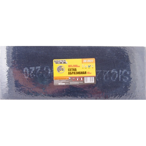 Сітка абразивна MASTERTOOL зерно 220 107х280 мм 10 шт 08-0422