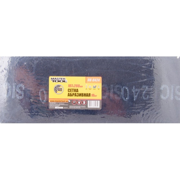 Сітка абразивна MASTERTOOL зерно 240 107х280 мм 10 шт 08-0424