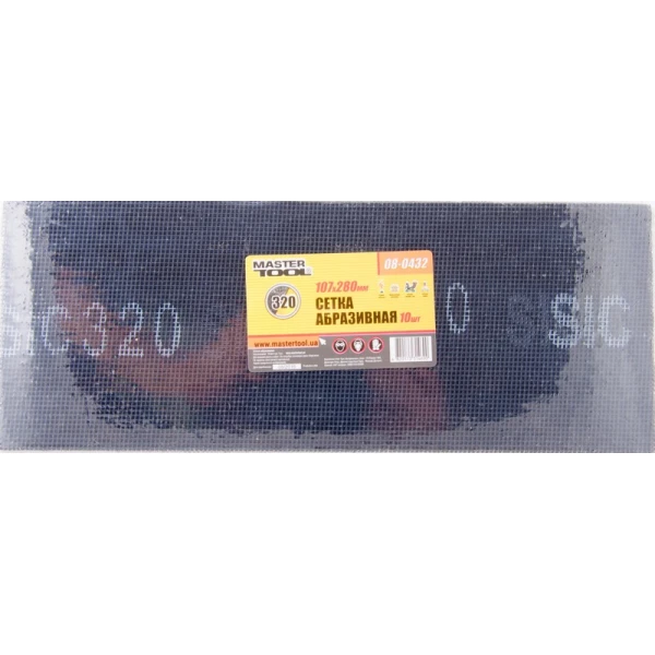 Сітка абразивна MASTERTOOL зерно 320 107х280 мм 10 шт 08-0432