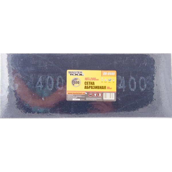 Сітка абразивна MASTERTOOL зерно 400 107х280 мм 10 шт 08-0440