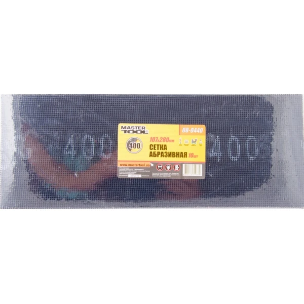 Сітка абразивна MASTERTOOL зерно 400 107х280 мм 10 шт 08-0440