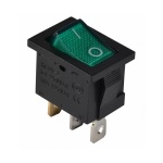 KCD1-2-101N GR/B 220V Перемикач 1 кл. зелений з підсвічуванням