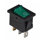 KCD1-2-101N GR/B 220V Перемикач 1 кл. зелений з підсвічуванням