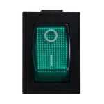 KCD1-2-101N GR/B 220V Перемикач 1 кл. зелений з підсвічуванням - Зображення 2