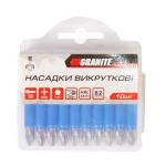Насадки викруткові GRANITE РН2х50 мм S2 10 шт 10-02-501 - Зображення 2