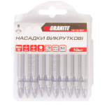 Насадки викруткові GRANITE РН2-РН1х65 мм S2 10 шт 10-12-651 - Зображення 2