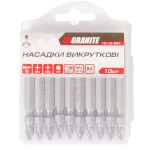 Насадки викруткові GRANITE РН2-РН1х65 мм S2 10 шт 10-12-651 - Зображення 2