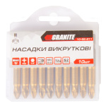 Насадки викруткові GRANITE РZ2х50 мм S2 10 шт з титановим покриттям 10-92-511 - Зображення 2