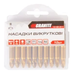 Насадки викруткові GRANITE РZ2х50 мм S2 10 шт з титановим покриттям 10-92-511 - Зображення 2