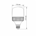 LED лампа VIDEX A118 50W E27 5000K 220V 12шт (VL-A118-50275) - Зображення 3