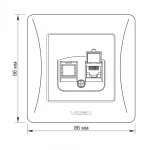 VIDEX BINERA Розетка CAT6 комп'ютерна одинарна срібний шовк (VF-BNSK1PC6-SS) (20/120) - Зображення 5