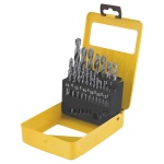 Набір свердл для металу MASTERTOOL 19 шт HSS (1-10 мм крок 0.5 мм) в металевій коробці білі 11-0119