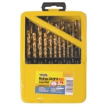 Набір свердл для металу MASTERTOOL 19 шт HSS (1-10 мм крок 0.5 мм) в металевій коробці титан 11-0319 - Зображення 2
