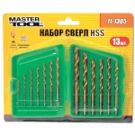 Набір свердл для металу MASTERTOOL 13 шт HSS (1.5-6.5 мм) в пластиковій коробці титан 11-1305 - Зображення 2