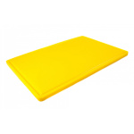 Дошка обробна HDPE з жолобом, 600×400×18 мм, 6 протиковзних ніжок, жовта.