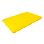 Дошка обробна HDPE з жолобом, 600×400×18 мм, 6 протиковзних ніжок, жовта.