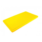 Дошка обробна HDPE з жолобом, 500×300×18 мм, 6 протиковзних ніжок, жовта.