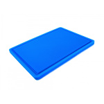 Дошка обробна HDPE з жолобом, 400 × 300 × 18 мм, 4 ніжки протиковзкі, синя
