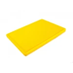 Дошка обробна HDPE з жолобом, 400 × 300 × 18 мм, 4 ніжки протиковзкі, жовта