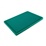 Дошка обробна HDPE з жолобом, 400 × 300 × 18 мм, 4 протиковзкі ніжки, зелена