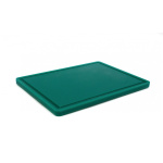 Дошка обробна HDPE з жолобом, 400 × 300 × 18 мм, 4 протиковзкі ніжки, зелена - Зображення 2
