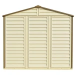 Сарай пластиковий StoreAll 245x168x220 см слонова кістка, коричневий дах - Зображення 6