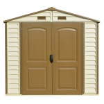 Сарай пластиковий StoreAll 245x168x220 см слонова кістка, коричневий дах - Зображення 8