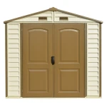 Сарай пластиковий StoreAll 245x168x220 см слонова кістка, коричневий дах - Зображення 8
