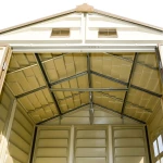 Сарай пластиковий StoreAll 245x168x220 см слонова кістка, коричневий дах - Зображення 9