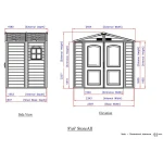 Сарай пластиковий StoreAll 245x168x220 см слонова кістка, коричневий дах - Зображення 10