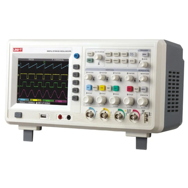 Цифровий осцилограф UNI-T UTDM 14104C (UTD4104C), настільний, чотирьохканальний, 100 МГц, 2 Гвиб / с, 5,6 "TFT дисплей, 1 МБ