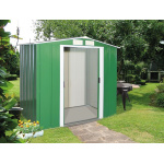 Сарай металевий ECO 202x122x181 см зелений з білим - Зображення 2