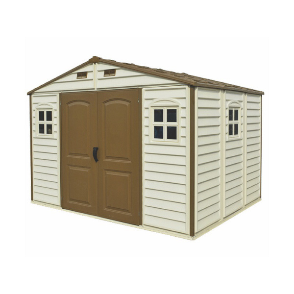 Сарай пластиковий Woodside 325x247x231 см слонова кістка, коричневий дах